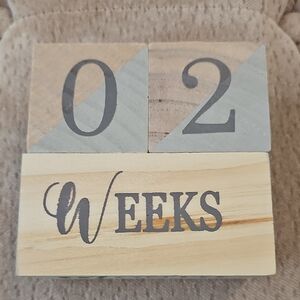 Wooden Milestone Blocks - "Weeks, Month, Months, & Years"